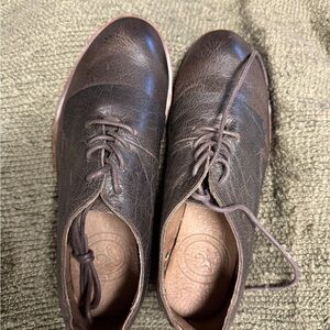 Anthropologie Gee Wawa Lace Up Oxford Loafers, Brown Leather EUC 🤎